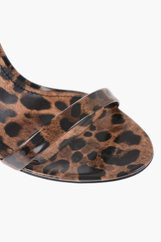 Animalier Print Patent Leather Sandals Heel 11 cm