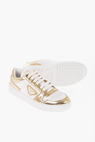 Sneakers Low-Top Con Effetto Metallizzato