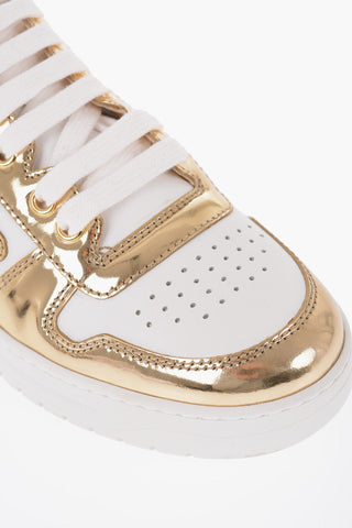 Sneakers Low-Top Con Effetto Metallizzato