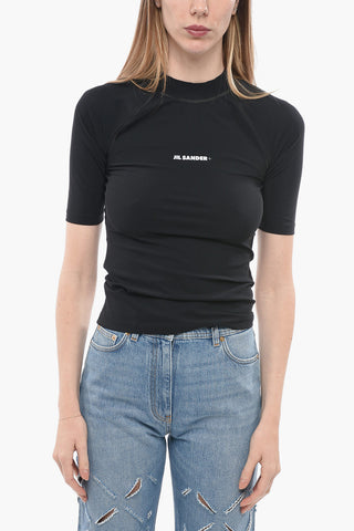 Tech Fabric Top with Printed Logo