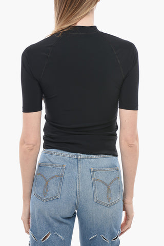 Tech Fabric Top with Printed Logo