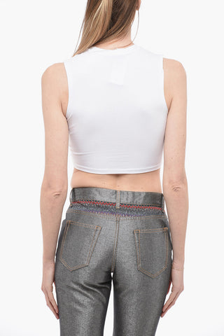 Rhinestoned Cropped Tank Top