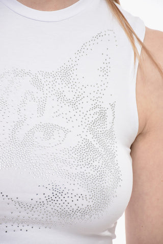 Rhinestoned Cropped Tank Top