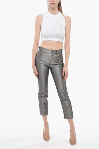 Rhinestoned Cropped Tank Top