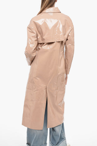 Patent Leather Coat with Snap Buttons