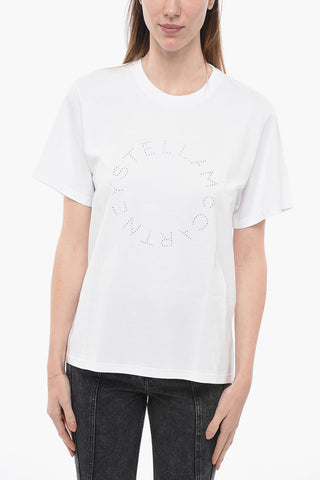 T-Shirt Girocollo HOTFIX in Cotone con Ctristalli