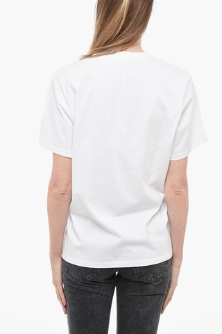 T-Shirt Girocollo HOTFIX in Cotone con Ctristalli