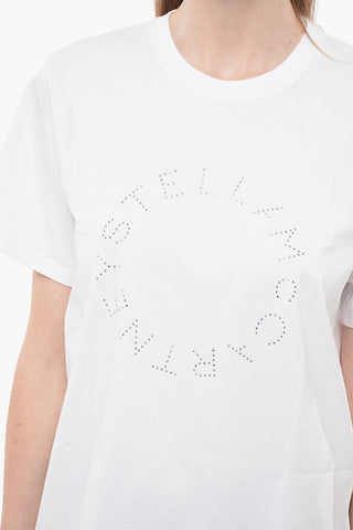 T-Shirt Girocollo HOTFIX in Cotone con Ctristalli