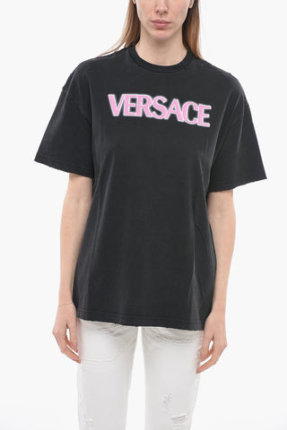 Cotton Oversized T-Shirt with Neon Print