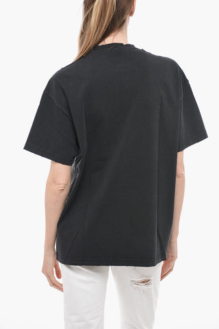 Cotton Oversized T-Shirt with Neon Print