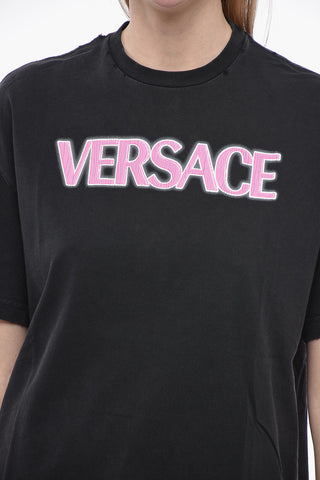 Cotton Oversized T-Shirt with Neon Print