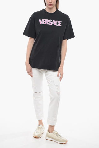 Cotton Oversized T-Shirt with Neon Print
