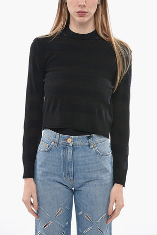 Lightweight Striped Lurex Crew-neck Sweater