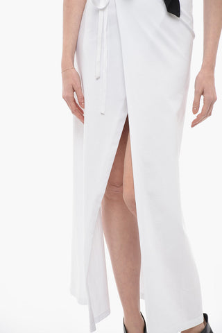 Gonna Maxi MARLENE in Jersey di Cotone con Spacco Frontale