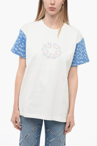 Oversized Fit UNISEX Crew-Neck T-Shirt with Printed Sleeves