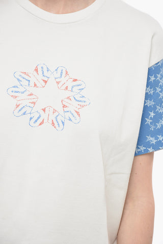Oversized Fit UNISEX Crew-Neck T-Shirt with Printed Sleeves