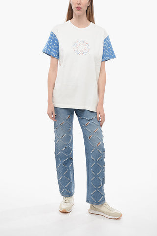 Oversized Fit UNISEX Crew-Neck T-Shirt with Printed Sleeves