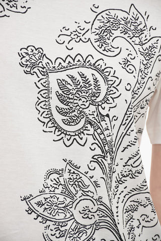 Paisley Patterned Crew-Neck T-shirt