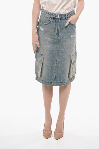 Gonna Cargo in Denim Monogram Lavaggio Vintage