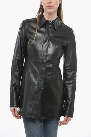 Lambskin ADDI Jacket with Zip and Snap Buttons
