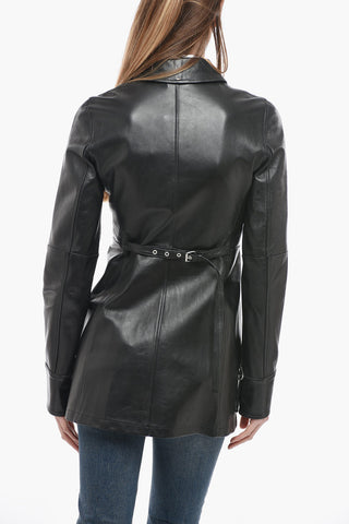 Lambskin ADDI Jacket with Zip and Snap Buttons