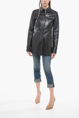 Lambskin ADDI Jacket with Zip and Snap Buttons