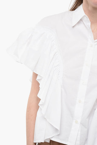 Cotton Shirt with Ruffled Sleeves and Bottom