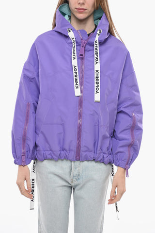 Giacca a Vento in Nylon con Maxi Zip