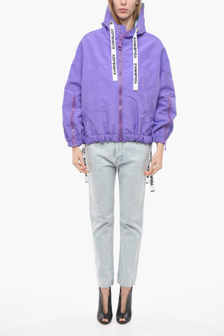 Giacca a Vento in Nylon con Maxi Zip