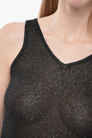 V-neck Tank Top with Sequin