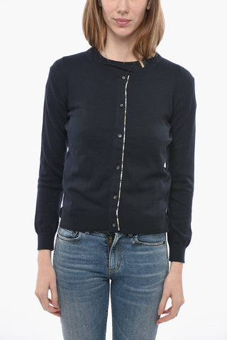 Cotton and Cashmere Cardigan with Patches