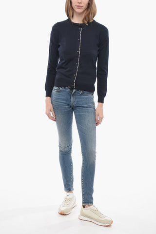 Cotton and Cashmere Cardigan with Patches