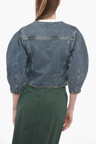 Giubbotto Doppiopetto in Denim con Maniche 3/4