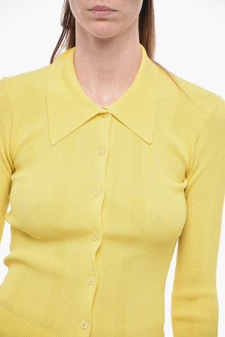 Ribbed Sweater with Polo neck