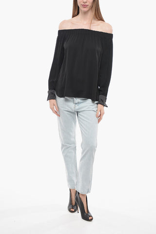 Silk PATTINO Off-Shoulder Blouse