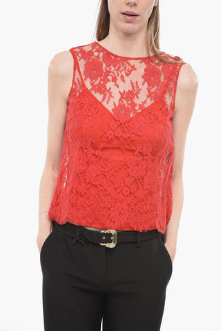 Crew Neck Lace Tank Top