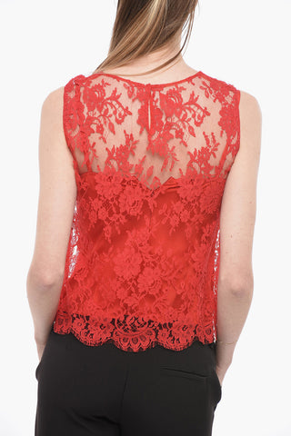 Crew Neck Lace Tank Top
