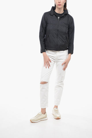 Nylon Windbreaker with Drawstringed Bottom