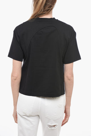 Crew Neck T-Shirt with Ton sur Ton Patches