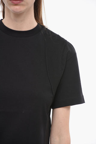 Crew Neck T-Shirt with Ton sur Ton Patches