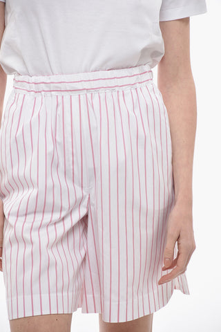 LEISURE Shorts in Cotone VEZZO con Motivo Gessato
