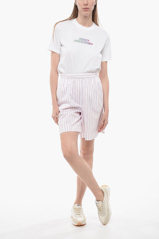 LEISURE Shorts in Cotone VEZZO con Motivo Gessato