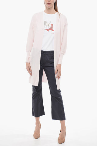 Maxi cardigan in Cotone con Tasche a Toppa