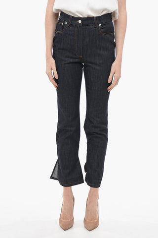 Jeans Slim Fit in Denim Stretch con Spacco alla Caviglia 23cm