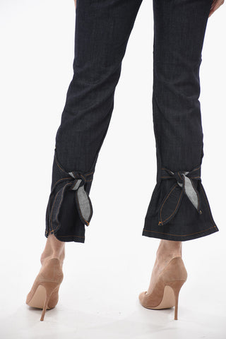 Stretch Denim Slim Fit Jeans with Ankle Slit 23cm