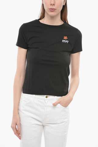 Crew Neck CREST LOGO Cotton T-Shirt