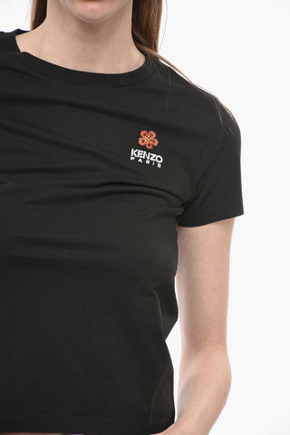 Crew Neck CREST LOGO Cotton T-Shirt