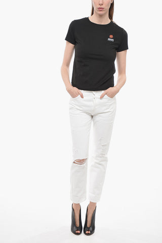 Crew Neck CREST LOGO Cotton T-Shirt