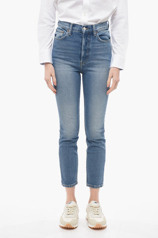stone Washed Effect Slim Fit Jeans 14cm