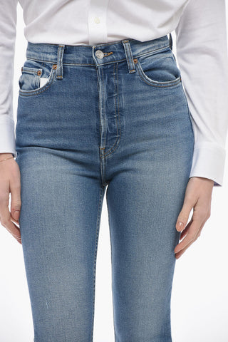 stone Washed Effect Slim Fit Jeans 14cm